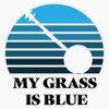 Retro Banjo My Grass Is Blue Bumper Sticker Window Vinyl