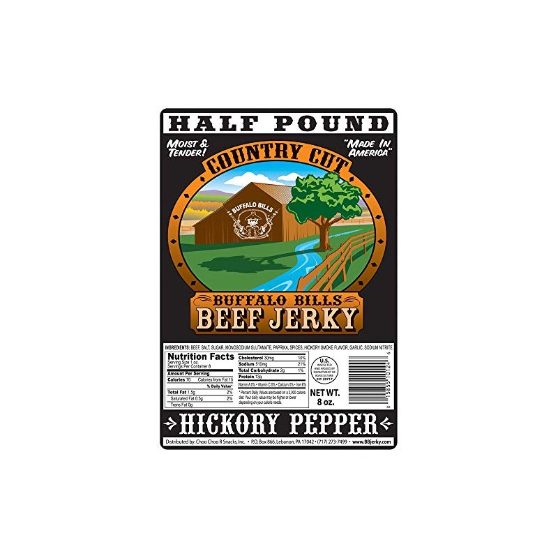 Buffalo Bills 8oz Hickory Pepper Country Cut Beef Jerky Pack