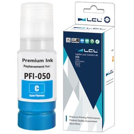 LCL PFI-050 Cyan Ink Bottle Replacement for Canon PFI050 PFI-050C Pigment Ink Refill for Canon imagePROGRAF TC-20 TC-20M Large Format Printer (1-Pack)