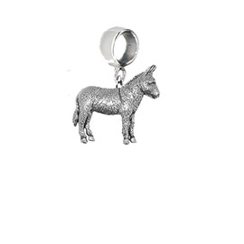 pp-e07 Donkey Equestrian fine lead free English Pewter charm fitted to a bail with 5mm Hole add to Bracelet or necklace