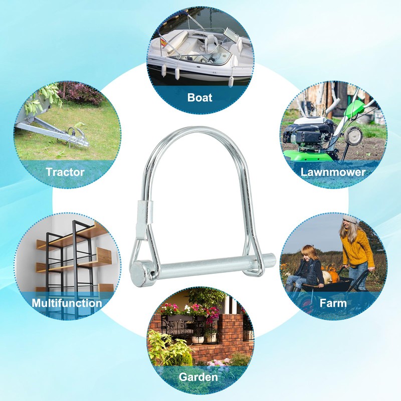 PATIKIL Trailer Coupler Pin 1/2x3-1/8x2.6"(D*L*IW), 2 Pcs Wire Lock Pin