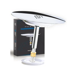 EDELER® 2-Piece Bath Plug Universal Fit - Bath Plug Closure Diameter 72 mm - Rustproof Adjustable Bath Plug - for Any Bathtub Tight + Free Alternative Seal