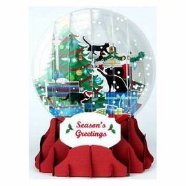 Up With Paper Christmas Kittens Snow Globe Pop Up Christmas Card by Up With Paper Brand New