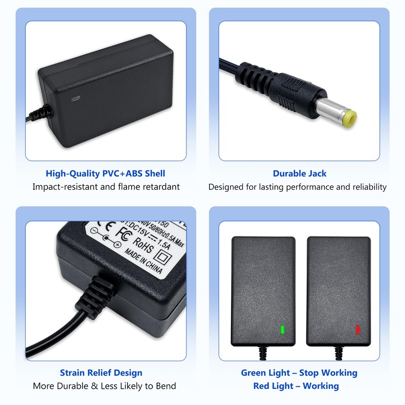 GnoTis 15V Charger for Theragun Mini, Theragun Prime, Fusion Massage