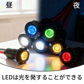 FILN 5pcs 8mm 12-24V Indicator Light LED Light Small Car LED Light Waterproof Signal Lamp Pilot Dash Turn Indicator for Truck Boat with Wiring - Zinc Aluminum Alloy (Blue)