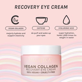 Pacifica Beauty Vegan Collagen Overnight Recovery Face Cream & Undereye Cream Set with Hyaluronic Acid, Caffeine, Vitamin E & C – Deep Hydration & Moisturization for Aging, Dry Skin – Anti-Aging, Firming, Nourishing – 2 Count, Pink