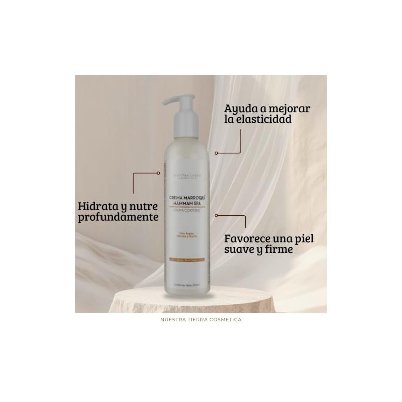 Nuestra Tierra Cosmética Crema Corporal Marroquí Hammam Spa con Argán,