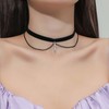 Atentuyi Layered Sword Choker Chain Double Black Velvet Choker Silver