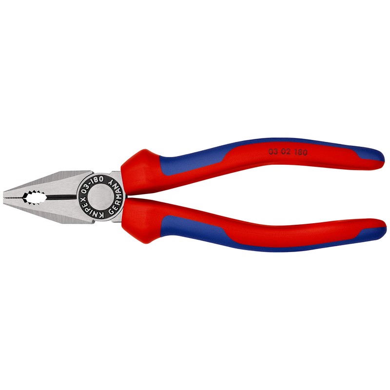 Knipex Combination Pliers black atramentized, with multi-component grips 180 mm