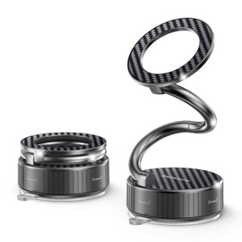 FCHCKEND Car Phone Holder for Magsafe, Vacuum Magnetic Phone Holder Stand with Suction Cup - Ultra Long Metal arm & 360° Adjustable Car Phone Mount for All Smartphones, All Car Models (Carbon Fiber)