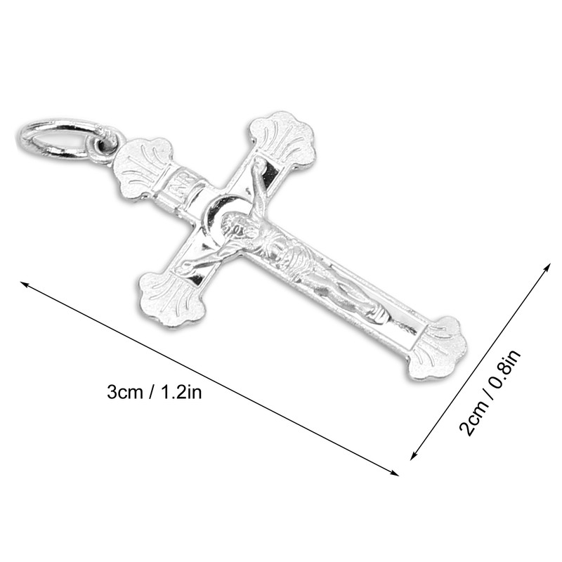 Crucifix Necklace Exquisite 925 Sterling Silver Men's Women's Jesus Cross