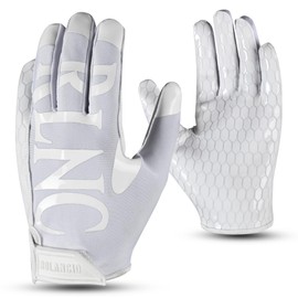 ROLANCIO Football Gloves (White, Youth-Small)