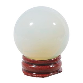 Lovionus89 Healing Crystal Ball Divination Sphere, 40mm Sculpture Home Decoration Fengshui Balls with Wood Stand, Opalite