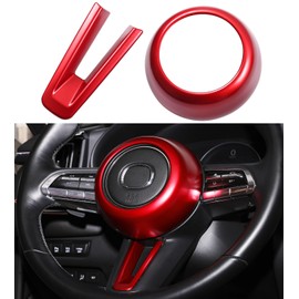 Birbenben Fit for Mazda CX50 Mazda 3 CX-30 Accessories Steering Wheel Covers, Red Style Steering Wheels Protective Trims for Mazda CX-50 CX 50 2023 2024 2025 Mazda 3 CX30 CX 30 2020-2026