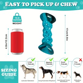 Apasiri Dog Chew Toy, Durable Rubber Bone, Turquoise Blue