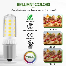 KUNKA B15S 12V Home LED Lamp 3W 400 Lumens CRI85 1156 Socket AC/DC12V-24V 1103/1141 Single Contact Socket (Cool White 6000K, Set of 2)