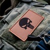 Bluyellow 2-Piece Tan Skull Patch Set, Embroidered Military Patches with