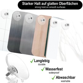 com-four® 16 x suction cups with M4 thread, diameter 40 mm, extra strong hold on smooth surfaces, premium suction cup with transparent knurled nut, easy installation without drilling