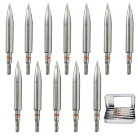 Puntos de flecha de campo de 200 granos, punta de campo de tiro con arco, tornillo de acero inoxidable 9/32 en puntas de campo de tiro con arco y cabezas anchas (1 docena de grano A 2.9 x 2.3 x 0.6 pulgadas