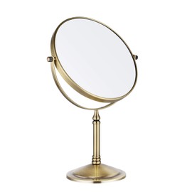 Nicesail Tabletop Makeup Mirror, Double-Side 1X-10X, 360 Swivel Magnifying Mirror for Table Desk Make up Vanity, No Light Antique Bronze (8 Inch, 10X)