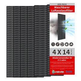 Originallife Washable Reusable Professional Air Vent Filter, AC Vent Filter, Floor Register Filter for Home (Black), 35 x 10 cm Aero-Grade Filter, Pack of 6