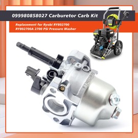Mhrxusd 099980858027 Carburetor Carb Kit Replacement for Ryobi RY802700 RY802700A 2700 PSI Pressure Washer and 099980858081 Air Filter Assembly