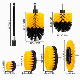 Birshe Brush Cordless Screwdriver, 8 Pieces Brush Attachment, Drill Cleaning Brush for Rims, Cleaning Brush, Cordless Screwdriver, Electric Cleaning Brush, Car Cleaning Set for Kitchen, Car, Bathroom,