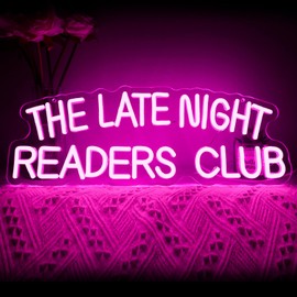 Late Night Reader Club Neon Sign,Reader Club Neon Light,Led Hanging Read Room Sign,Library Welcome Door Neon Sign,Pink Night Light,Gift For Book Enthusiast Reading Enthusiasts