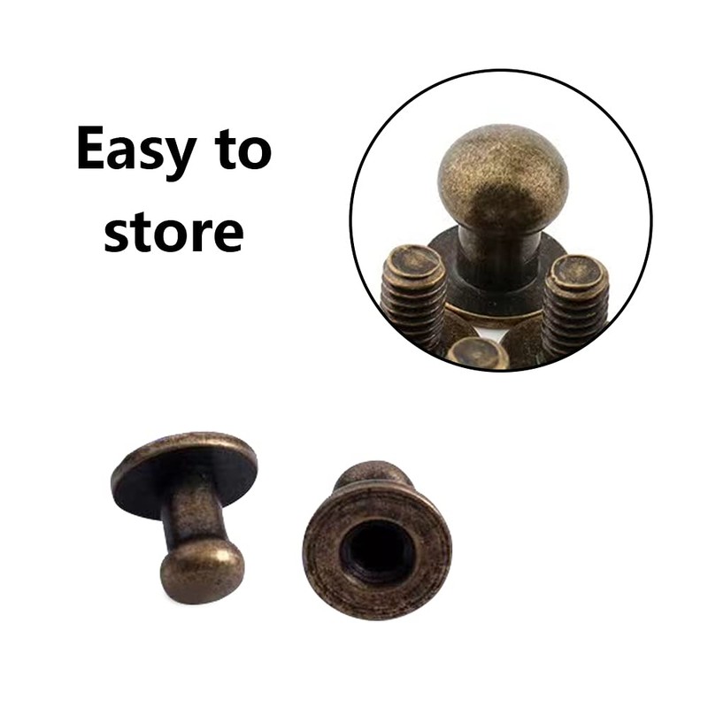 OHAOLYLE 100 Sets Bronze Round Head Button Stud Phillips Screws