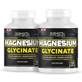 SCIENCE FITNESS Magnesium Glycinate Supplement, 240 Capsules of Magnesium Bisglycinate, Maximum Absorption,1500mg per serving, Made in The UK-Science Fitness