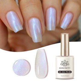 Born Pretty UV Nagellack Milky White Shimmer Glitzer 15ml - Gel Nagellack UV Jelly Transparent Natur UV LED Soak off Manicure Gel Lacquer Varnish