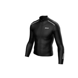 WIXEN Men Winter Cycling Bike Jacket Thermal Long Sleeve Windbreaker Jacket Breathable Reflective Cold Weather Jacket black m