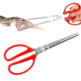 PEOVLVN Reptile Feeding Tongs, 28cm Aquarium Tweezers Snake Feeding Tongs Anti-Skid Easy-Grip Extra Long Tweezers for Aquarium Reptile Tank Accessories Terrarium Tools Feeding Tongs (Red)