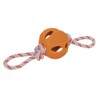 Nobby Solid Rubber Ball with Rope, 10 cm, Orange