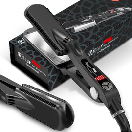 Mirror-Titanium Flat Iron Hair Straightener, 1.75" Wide, Ionic, 260F Up to 480F, 21 Temperature Settings, MCH 85Watt Heaters Keeps Heat with Wet Hair. 110V/220V, Smooth Silky Hair in a Minute. XSZ-10