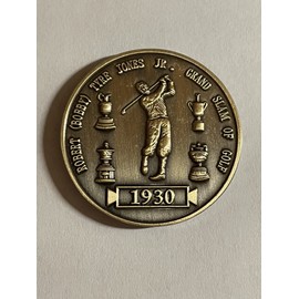 1930 Bobby Jones 'Grand Slam Of Golf' 1.5" Medallion Coin Style Golf Marker