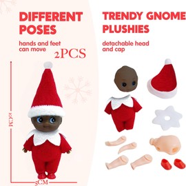 2pcs Christmas Elf Baby Mini Dolls,Christmas Baby Elves Twins Cute Little Elfs,Naughty Tiny Baby Elf Doll Novelty Toys Christmas Tradition Small Dolls for Girls Boys Kids Gift Xmas Stocking Stuffers
