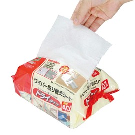 Azuma SQ056 Wiper Replacement Sheet, Wiper Dry Sheet, 40 Pieces, Approx. 11.8 x 7.9 inches (30 x 20 cm), 40 Pieces, Common Size for Various Companies. Dust Wiping