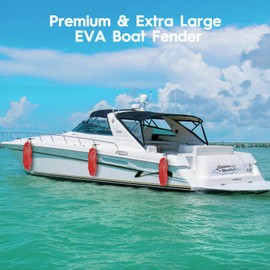 AWEMUFA EVA Boat Fenders for Docking, 28'' x 6.7'' Extra Large Boat Bumpers for Docking Red Boat Buoys Bumpers, Fit for Pontoon, Bass, Deck and Jon Boat