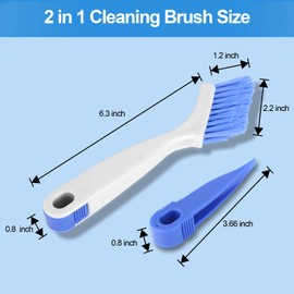 iFlyMars 2 Piece Cleaning Brush Small Scrub Brush Kitchen Sink Bathroom Brushes, Sliding Door or Window Cleaning Brush, for Household Dishwasher Tile Lines Window Track Deep Cleaning (Silvery White)