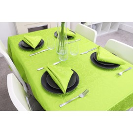 Christmas Concepts® 137cm x 183cm Damask Round Tablecloth - Home Or Christmas Tableware (Lime Green)