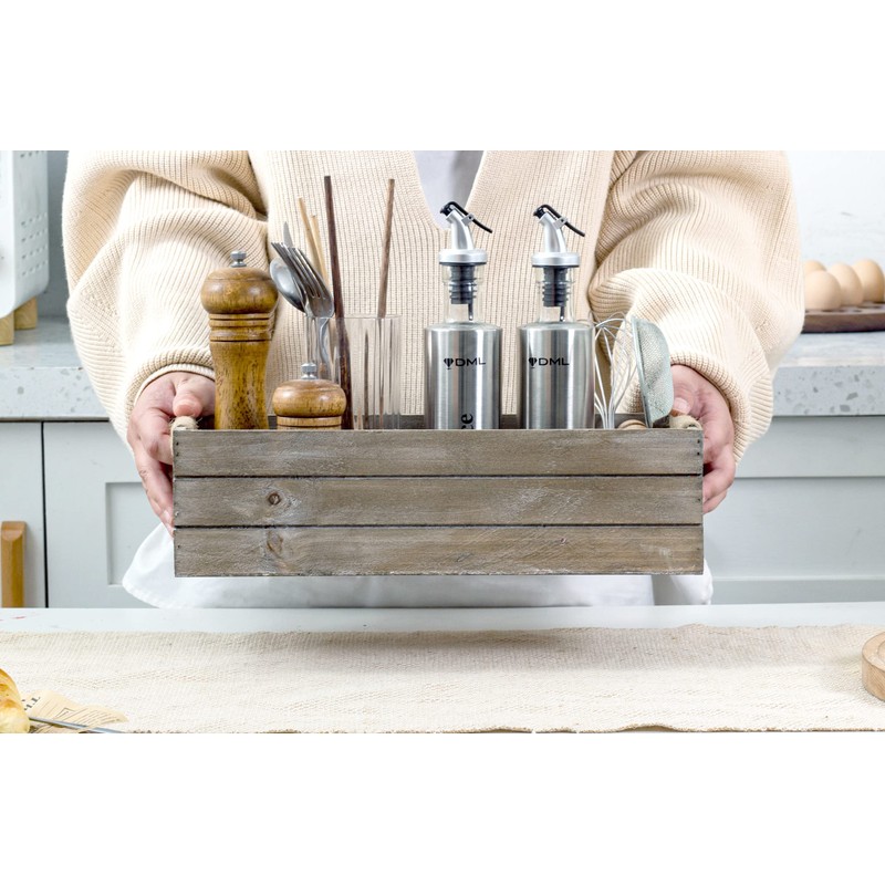 TIMRIS Rustic Wooden Toilet Paper Holder, Farmhouse Bathroom Decor, Toilet