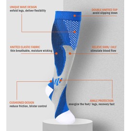 Compression Socks (3 Pairs) for Men Circulation 20-30 mmhg Medical Compression Stockings Women Nursing