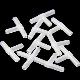FASTROHY 10pcs 3 Way Air Line Connector Aquarium Fish Tank Airline Tee Valve Pump Tube, White