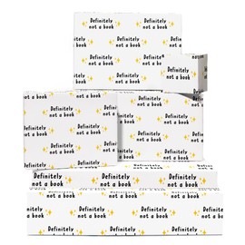 Book Wrapping Paper - 6 Sheets Of Eco-friendly Gift Wrap - Black And White - Funny Birthday Wrapping Paper For Book Lovers - Comes With Stickers - By Central 23