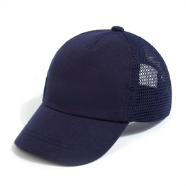 YAMEE Baseball Cap Children's Mesh UV Protection Baseball Cap Summer Boys Girls Baby Sun Hat Foldable Breathable Sun Hat Children's Hat 0-5 Years, darkblue