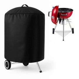 CERO CERO - Funda Protectora para Asador Circular 76x71cm. Cubierta Impermeable de Alta Resistencia. Protege del Sol, Rayos UV, Lluvia, Viento y Polvo. (Negro)
