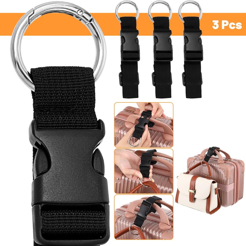 3Pcs Add a Bag Luggage Strap, Adjustable Suitcase Straps with