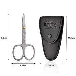 OTTO Herder® Nail Scissors Toenails – Professional Nail Scissors Rustproof 9 cm Single-sided Micro Teeth in Case Golden Adjustable Screw – Toenail Scissors for Fingernails and Toenails