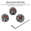 3Pcs Electric Guitar Skull Knobs Metal Volume Tone Head Cap